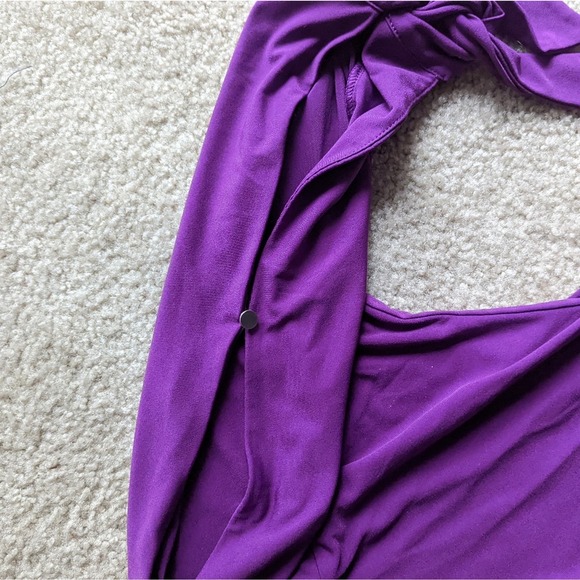 The Limited Open Tie Sleeve Detail Top GUC Purple - Picture 3 of 4